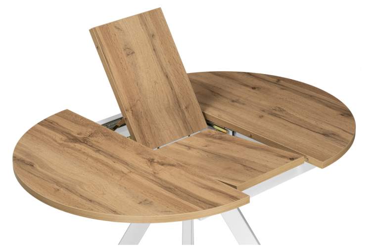 Стол деревянный Трейси 90(120)х90х75 дуб вотан / белый-5