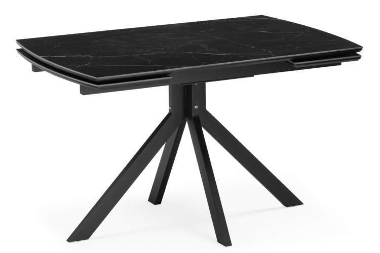 Керамический стол Катчел 120(180)x80 черный мрамор / черный