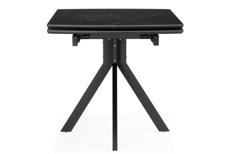 Керамический стол Катчел 120(180)x80 черный мрамор / черный-9