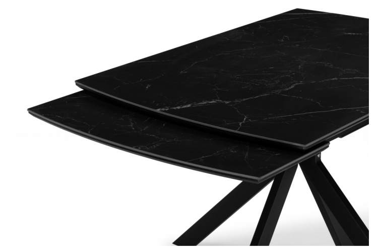 Керамический стол Катчел 120(180)x80 черный мрамор / черный-13