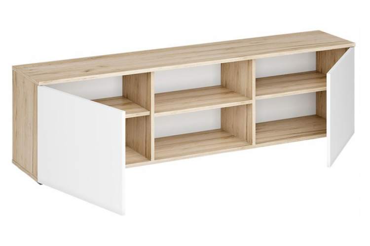 ТВ-тумба Алетра ТБ01-1600 дуб крафт серый / глянец белый-5