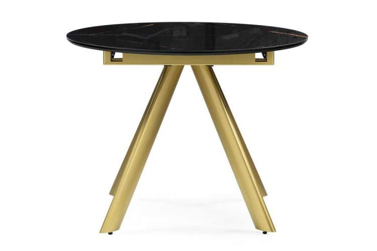 Стол стеклянный Галвестон 100х76 обсидиан / черный / золото-1