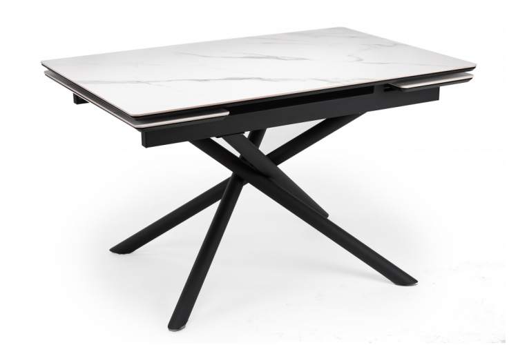 Керамический стол Мэриан 120(180)х80 snow alpin white / черный