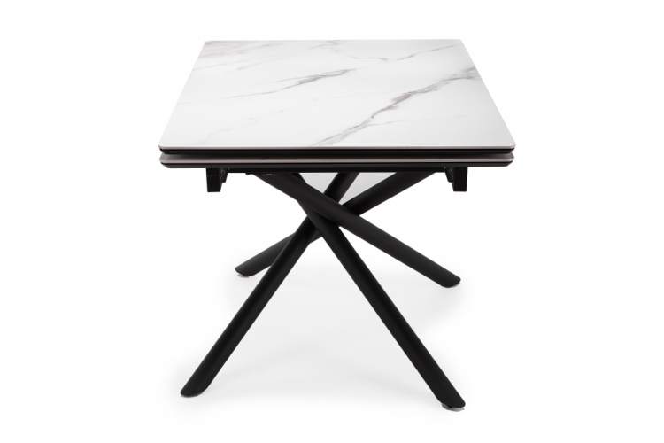 Керамический стол Мэриан 120(180)х80 snow alpin white / черный-4