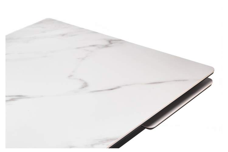 Керамический стол Мэриан 120(180)х80 snow alpin white / черный-6