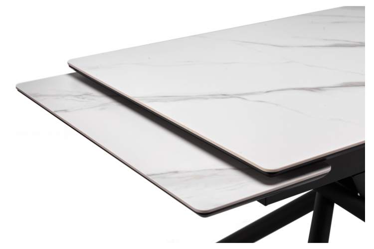Керамический стол Мэриан 120(180)х80 snow alpin white / черный-7