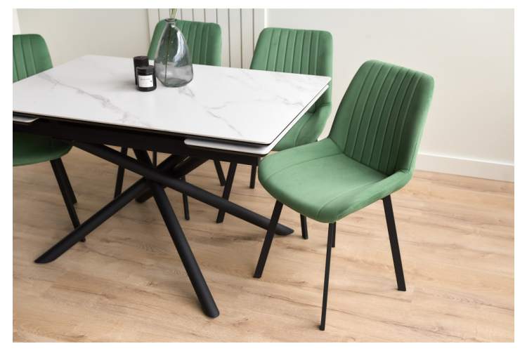 Керамический стол Мэриан 120(180)х80 snow alpin white / черный-13