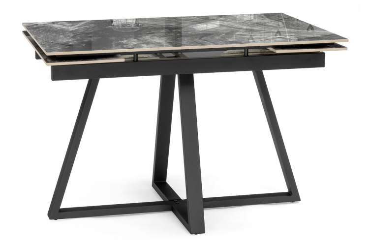 Керамический стол Силлем 120(180)х80 риальто серый темный / черный