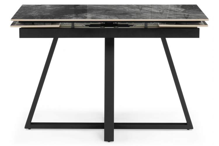 Керамический стол Силлем 120(180)х80 риальто серый темный / черный-2