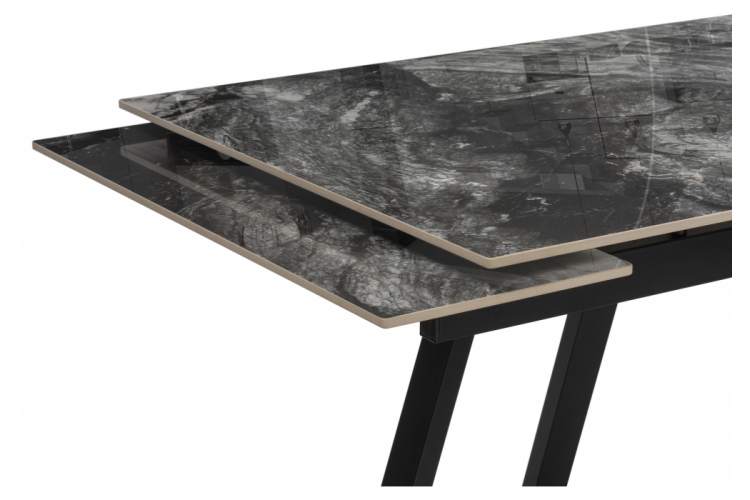 Керамический стол Силлем 120(180)х80 риальто серый темный / черный-3