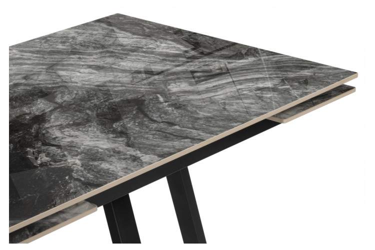 Керамический стол Силлем 120(180)х80 риальто серый темный / черный-4