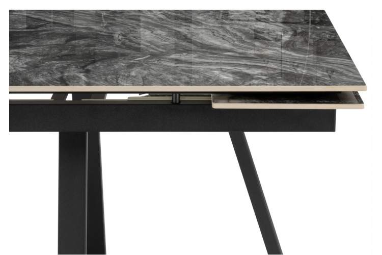 Керамический стол Силлем 120(180)х80 риальто серый темный / черный-5