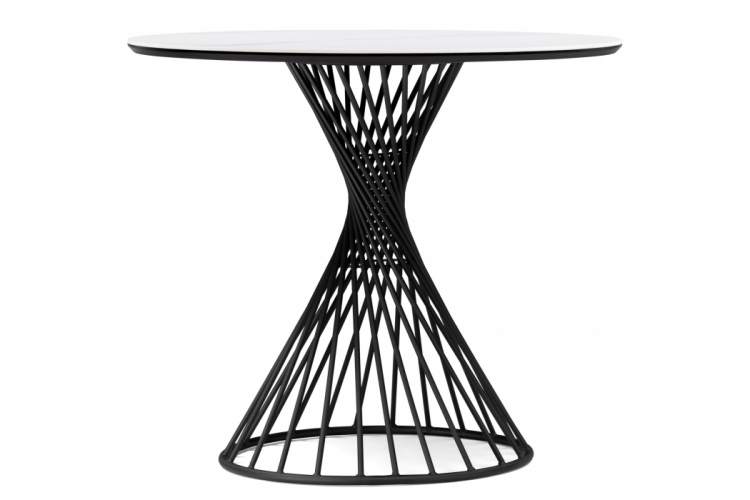 Керамический стол Вивиен 90x90x75 белый мрамор snow white / черный-2