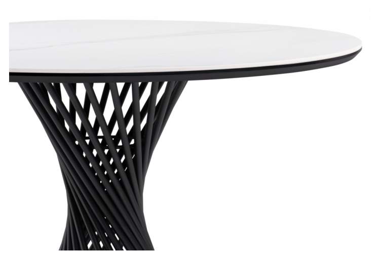 Керамический стол Вивиен 90x90x75 белый мрамор snow white / черный-3