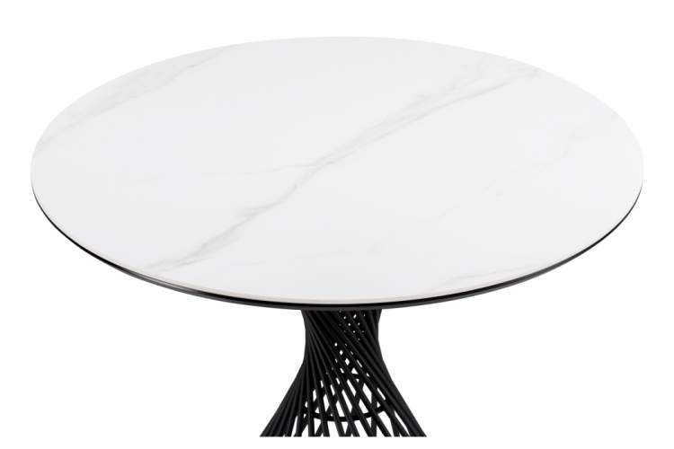 Керамический стол Вивиен 90x90x75 белый мрамор snow white / черный-4