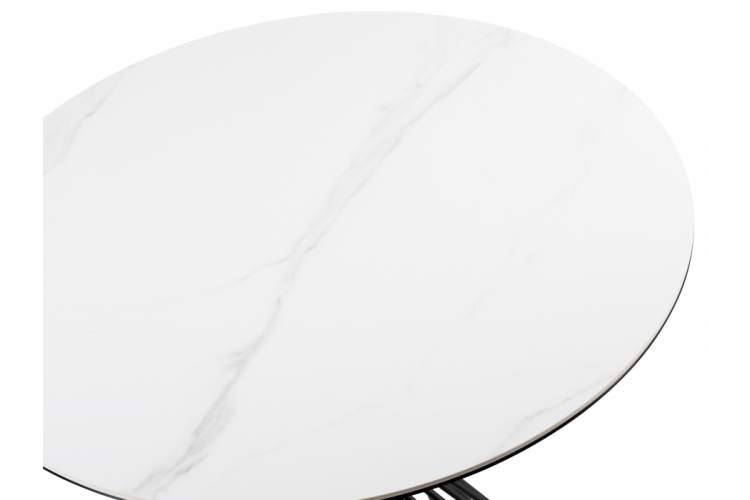 Керамический стол Вивиен 90x90x75 белый мрамор snow white / черный-5