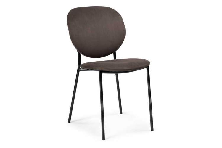 Стул на металлокаркасе Саранда кофе / черный глянец