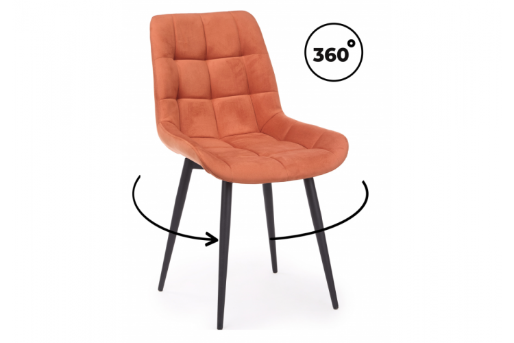 Стул на металлокаркасе Челси 360 К терракотовый (zd 432) / черный np