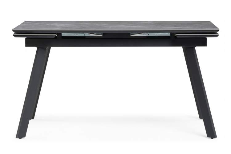 Керамический стол Норман 140(200)х80 серый мрамор larka grey / черный-2