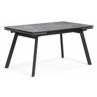 Керамический стол Норман 140(200)х80 серый мрамор larka grey / черный