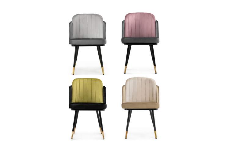 Стул на металлокаркасе Penelopa black / hakki / black / gold-8