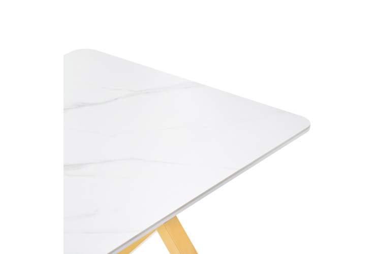 Керамический стол Селена 3 160х90х77 белый мрамор / золото-10