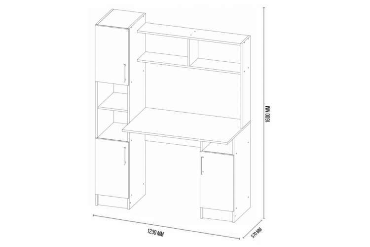 Компьютерный стол Эндо дуб вотан / белый-2