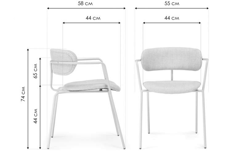 Стул на металлокаркасе Маки бежевый / серый матовый-1