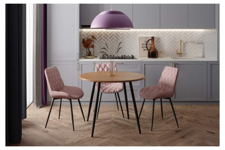 Стол деревянный Абилин 100 дуб вотан / черный матовый-1