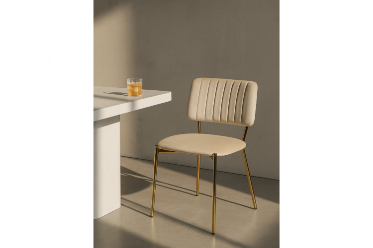Стул на металлокаркасе Armond beige / gold-3