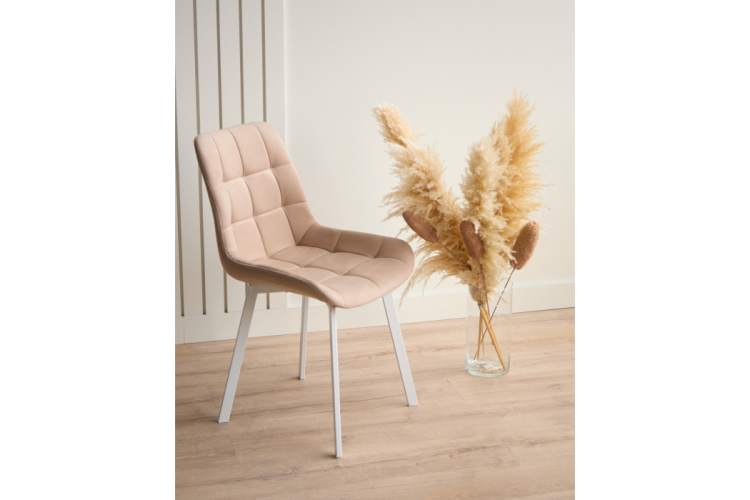 Стул на металлокаркасе Челси 360 П бежевый (zd 210) / белый np-1