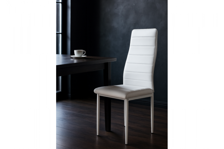 Стул на металлокаркасе DC2-001 искусственная кожа белый / белый-1