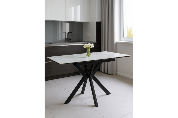 Керамический стол Гардинг 100(130)x70 серый (yb9020022bg) / черный-1