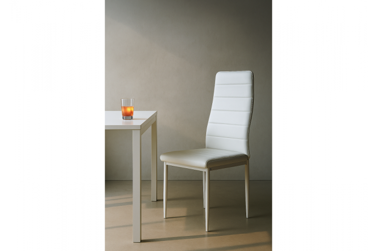 Стул на металлокаркасе DC2-001 искусственная кожа белый / белый-2