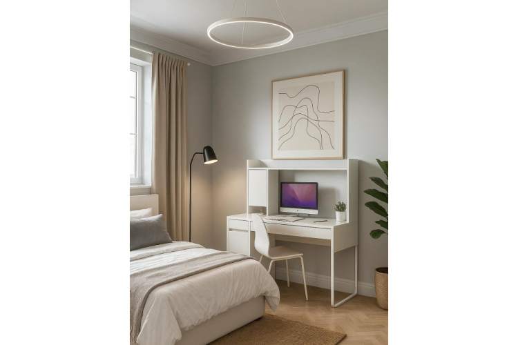 Компьютерный стол Сити-12 белый шелк-1