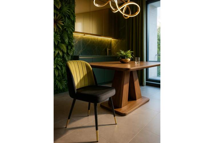 Стул на металлокаркасе Penelopa black / hakki / black / gold-1