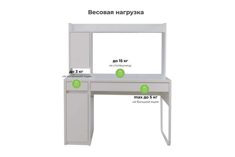 Компьютерный стол Сити-12 белый шелк-5