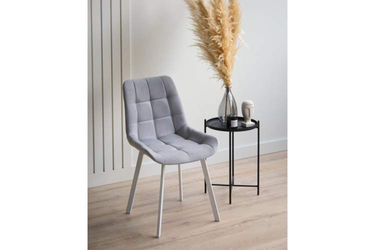 Стул на металлокаркасе Челси П светло-серый (zd 960) / белый-2