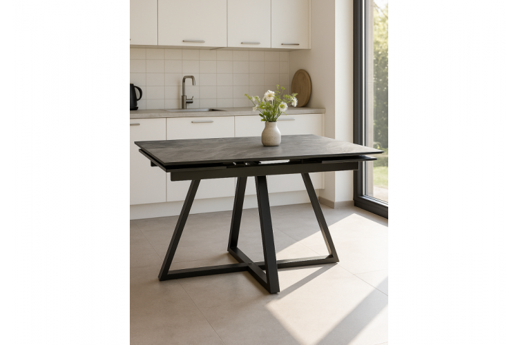 Керамический стол Силлем 120(180)х90 оробико / черный-1