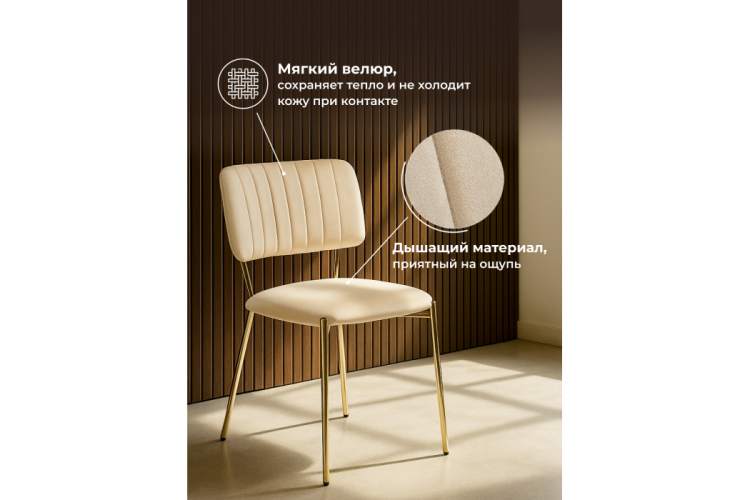 Стул на металлокаркасе Armond beige / gold-5