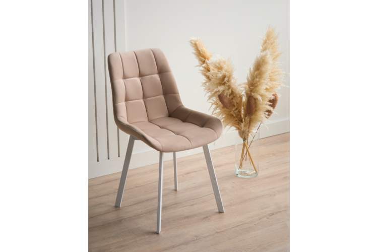 Стул на металлокаркасе Челси 360 П бежевый (zd 210) / белый np-2