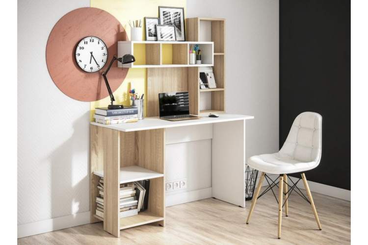 Компьютерный стол Эфес дуб сонома / белый-1