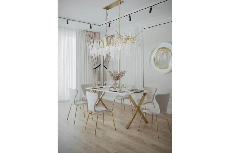 Керамический стол Селена 3 160х90х77 белый мрамор / золото-2