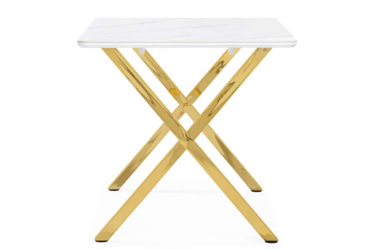 Керамический стол Селена 3 160х90х77 белый мрамор / золото-5