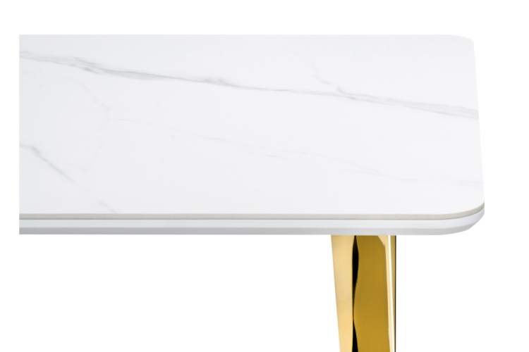 Керамический стол Селена 3 160х90х77 белый мрамор / золото-7