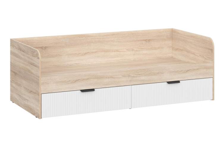 Кровать Стокгольм КРД03-90 90х200 дуб сонома / line софт пломбир