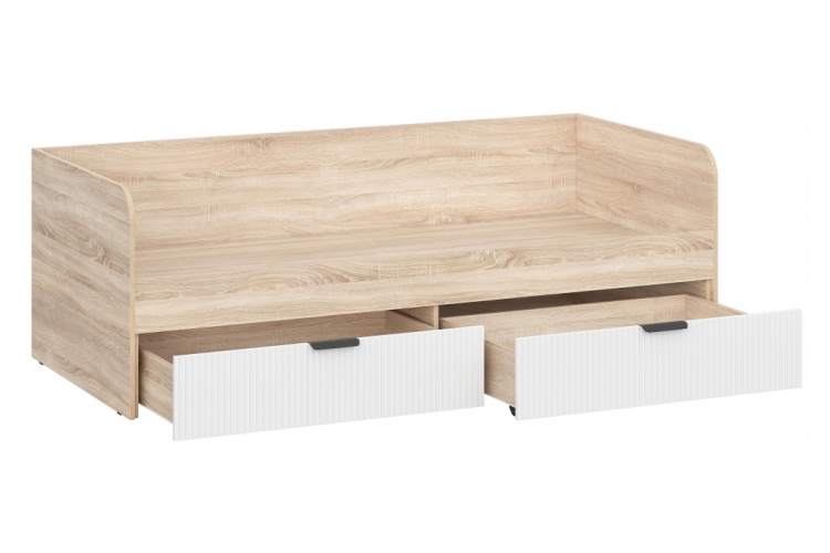 Кровать Стокгольм КРД03-90 90х200 дуб сонома / line софт пломбир-3