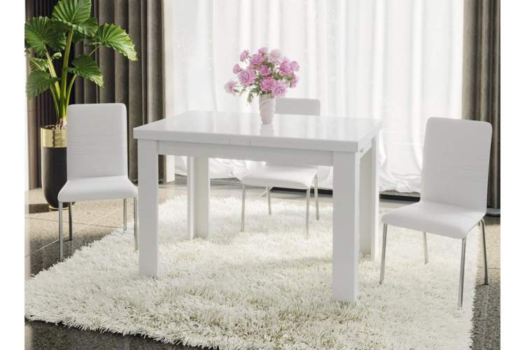 Стол стеклянный Норман тип 1 белый / стекло белый глянец-3