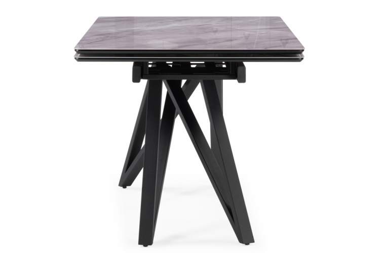 Стол стеклянный Вилсон 140(200)х80 серый мрамор / черный-10