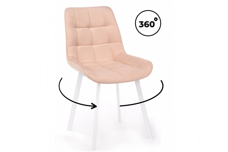 Стул на металлокаркасе Челси 360 П бежевый (zd 210) / белый np